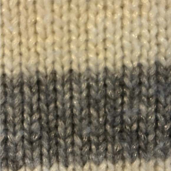 Banana Republic Womens Italian Yarn Sweater Small Ivory Gray Striped Wool Blend - Picture 7 of 9